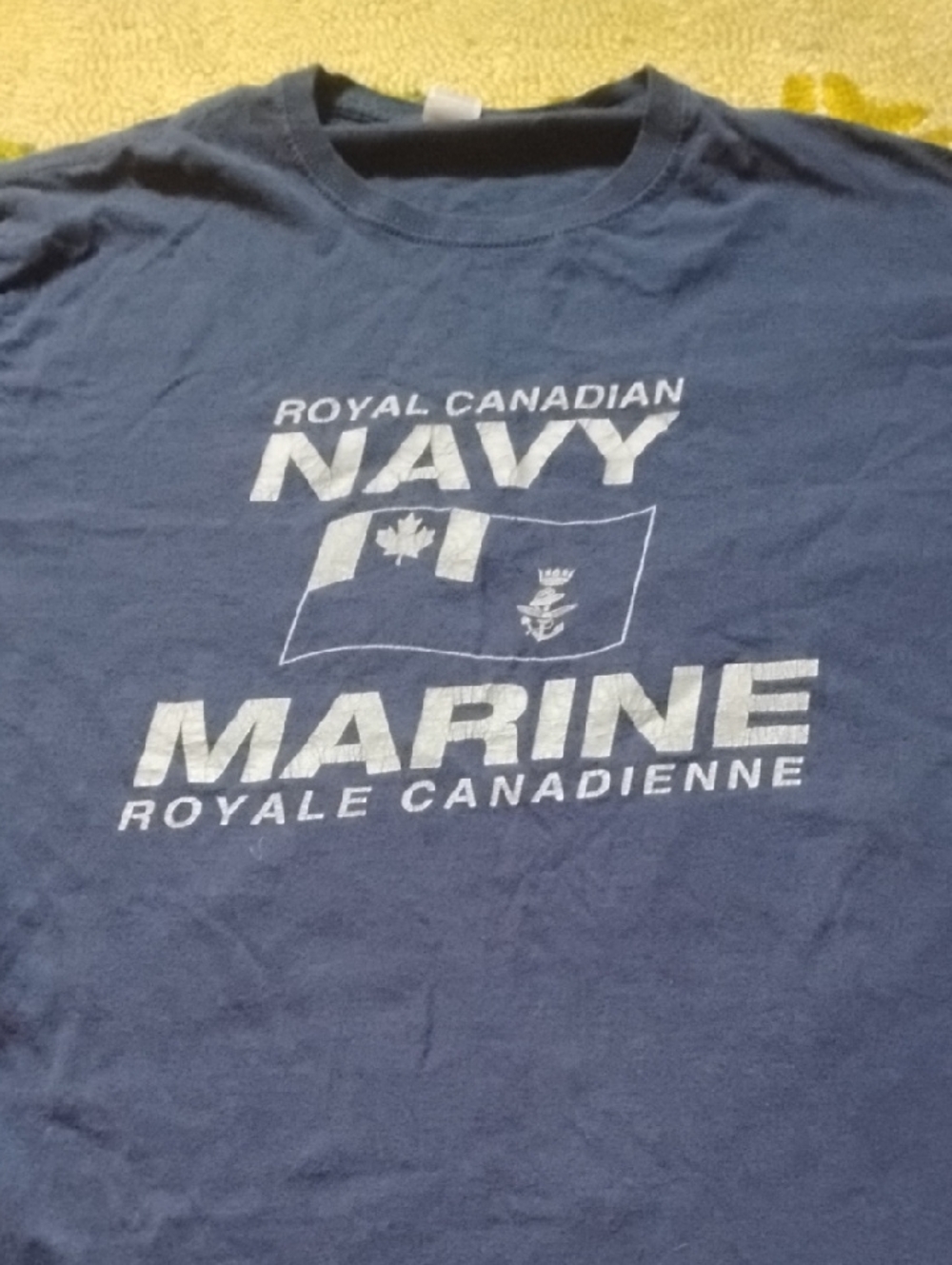 Fruit of the Loom Navy Blue Royal Canadian Navy Marine Graphic Tee